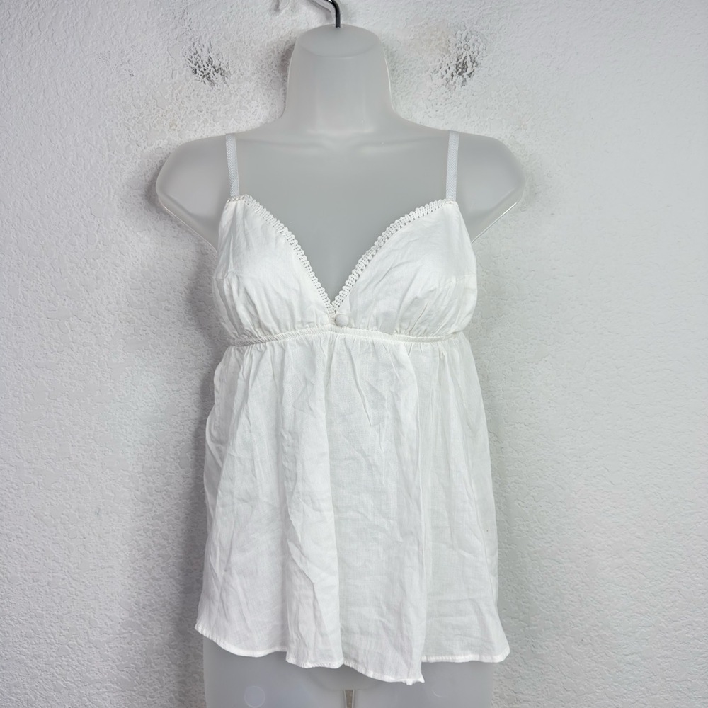 UC X KUR Shirt Womens S White Lace  Babydoll‎ Spaghetti Strap Y2K Romantic Boho